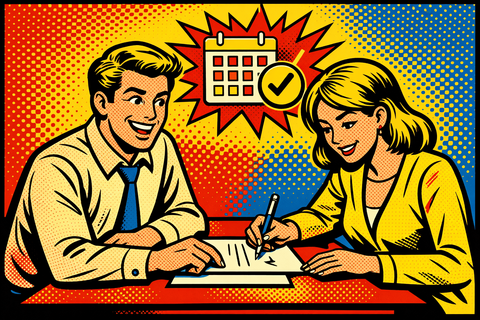 Happy tenant signing tenancy agreement after Renters' Right Act.