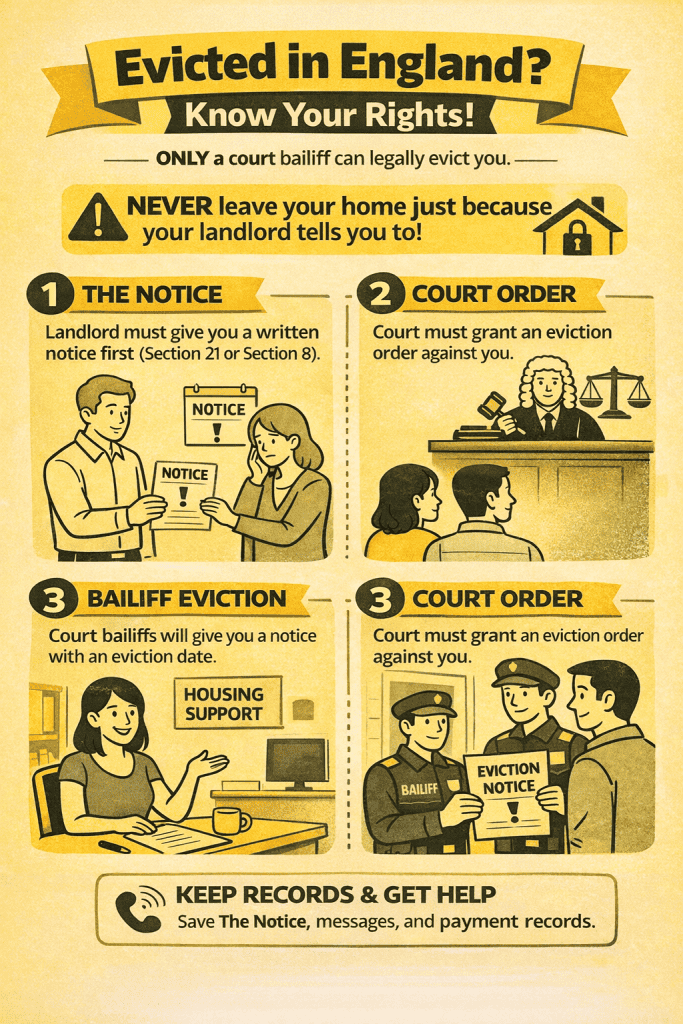 Eviction process infographic for tenants.