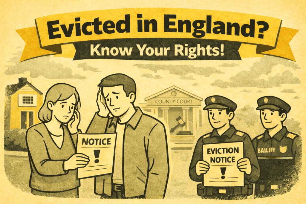Eviction notice and tenant legal rights information. End of section 21 Notice and Landlord's process for regaining possession.